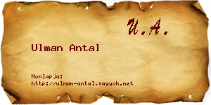 Ulman Antal névjegykártya